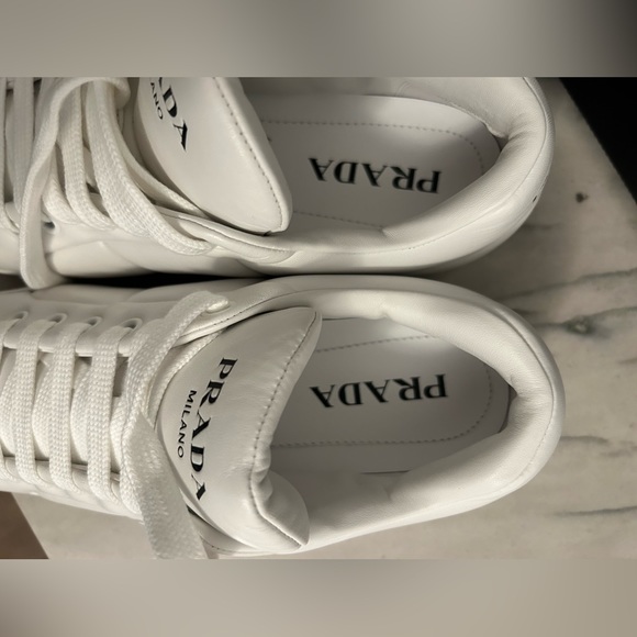 Prada white leather sneaker size 41.5 new - Picture 7 of 8